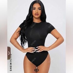 Women’s Black Solid Bodysuit